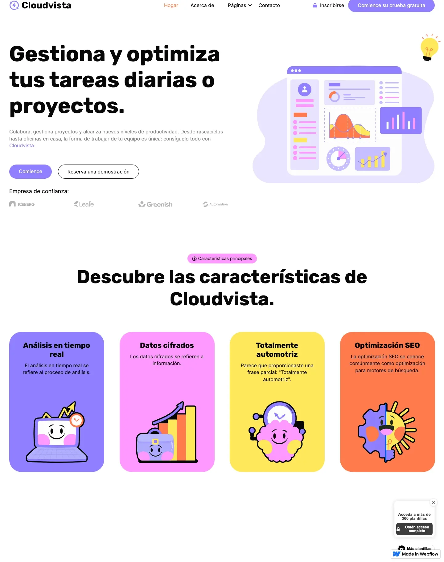Diseño de página web para landing pages