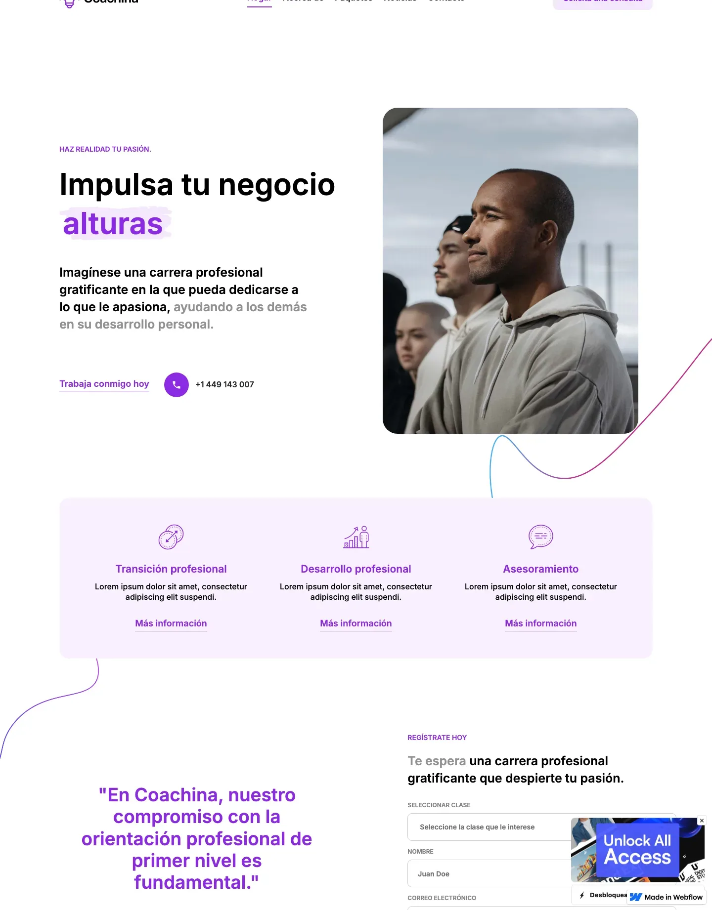 Diseño de página web para consultoría y coaching