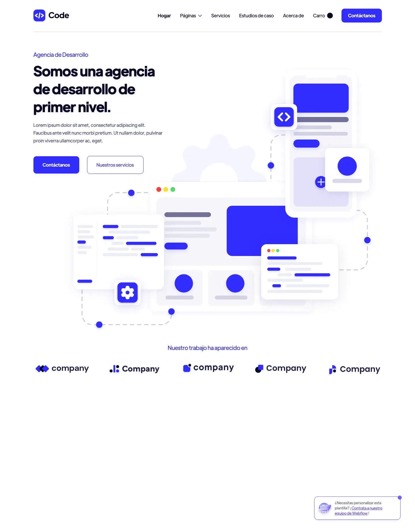 Diseño de página web para software y apps
