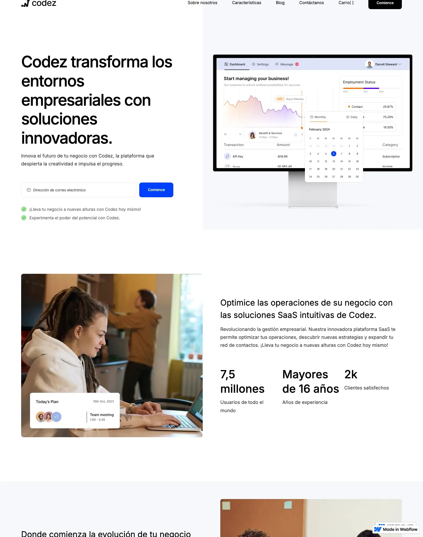 Diseño de página web para landing pages