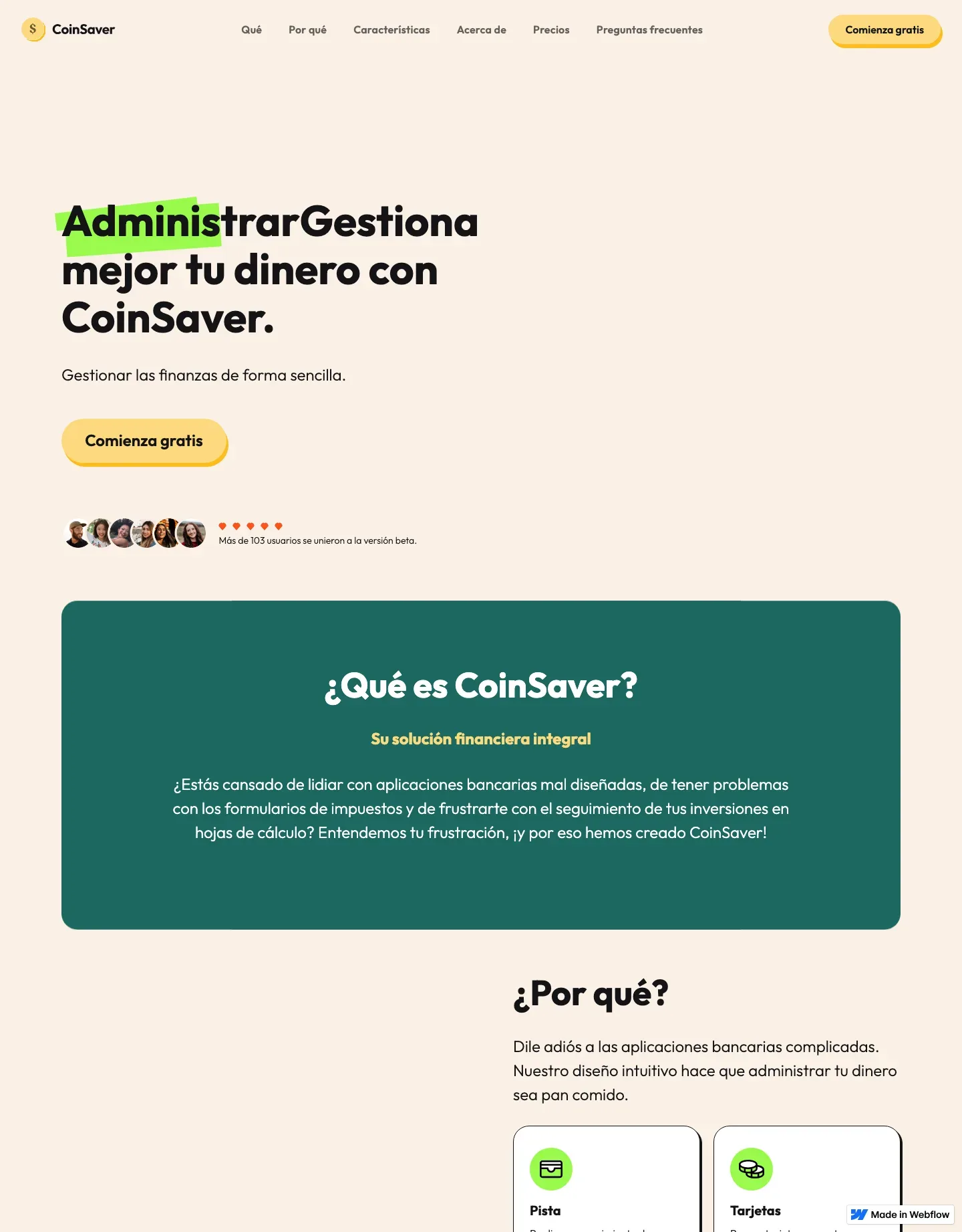 Diseño de página web para finanzas y seguros
