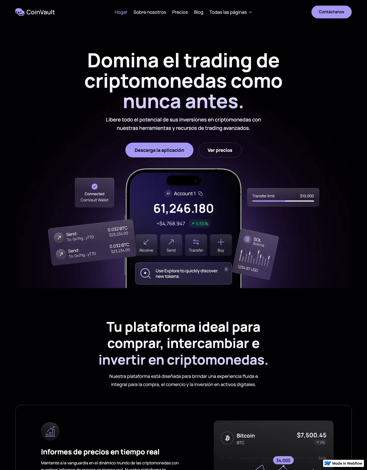 Diseño de página web para finanzas y seguros