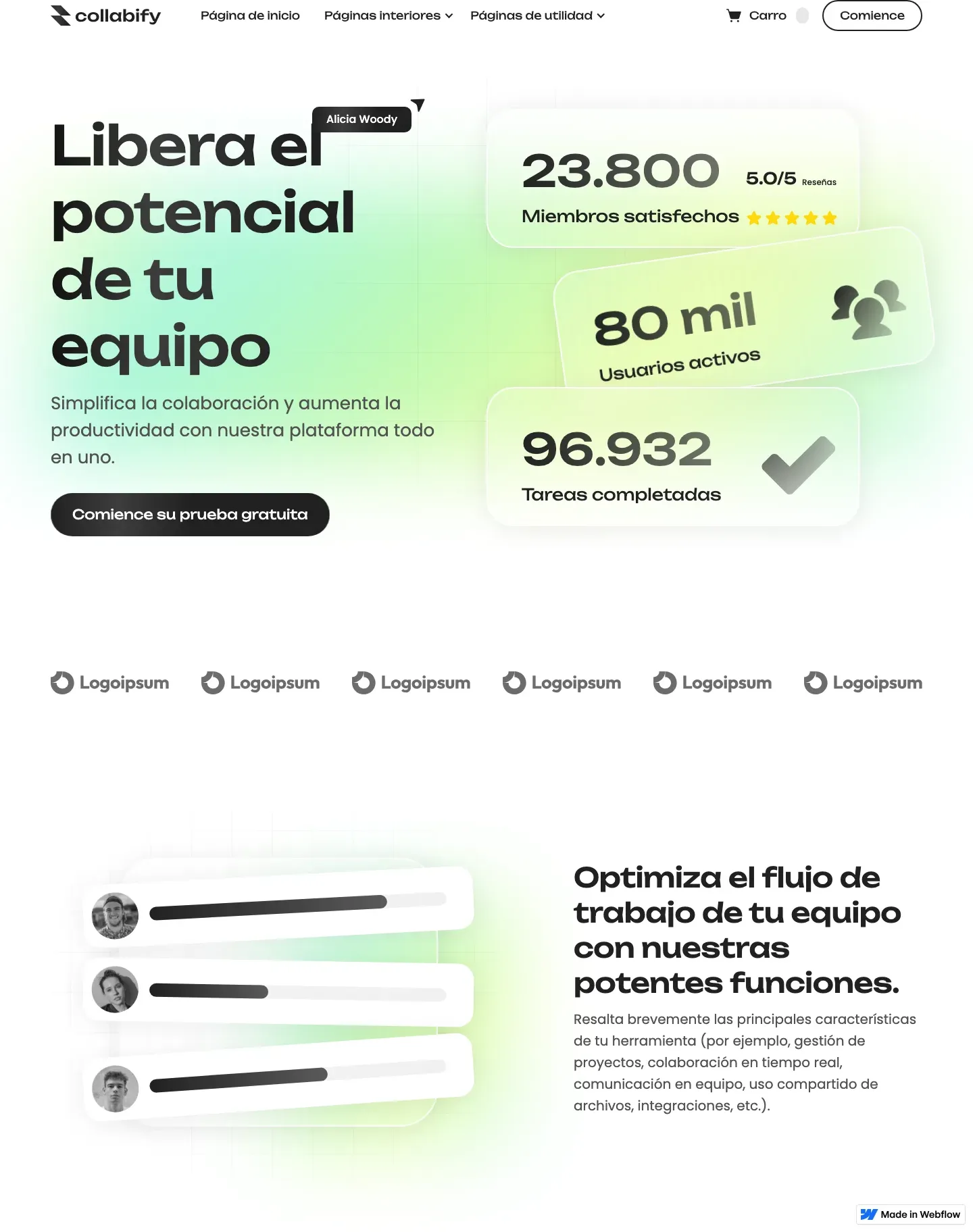 Diseño de página web para landing pages