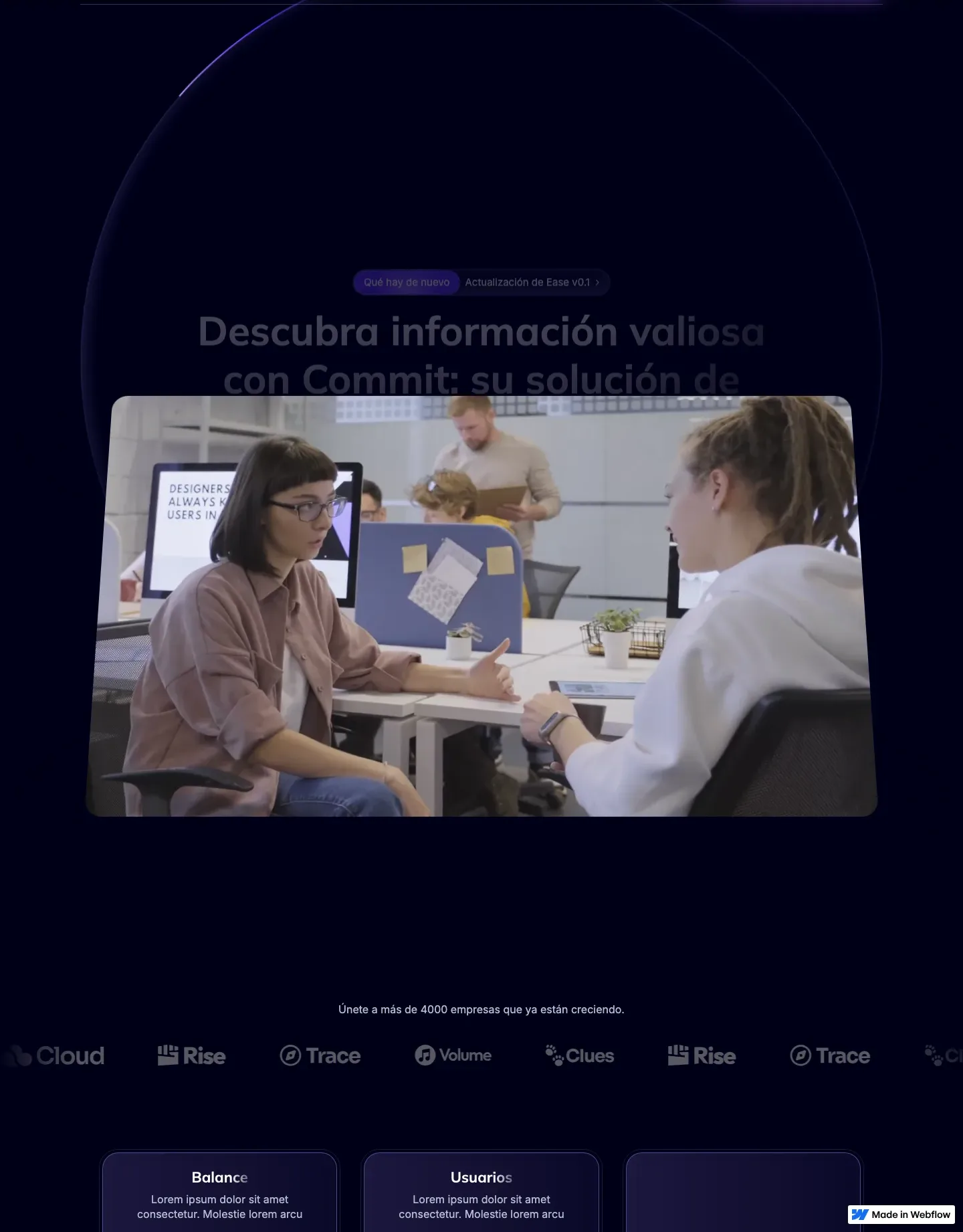 Diseño de página web para landing pages