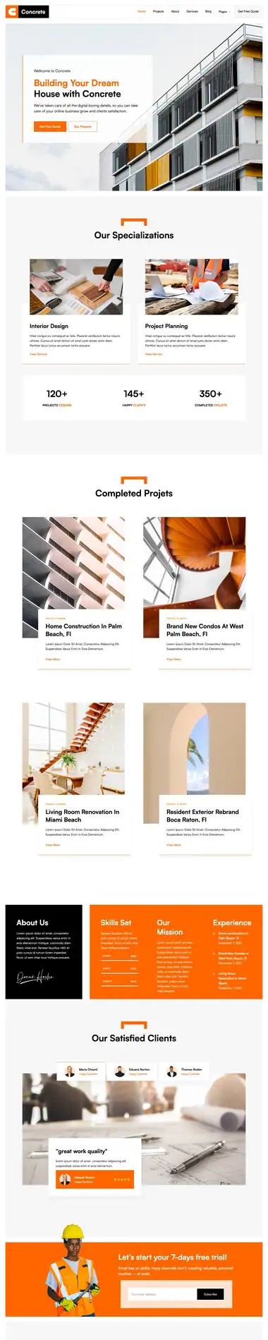 Diseño de página web para construcción y arquitectura