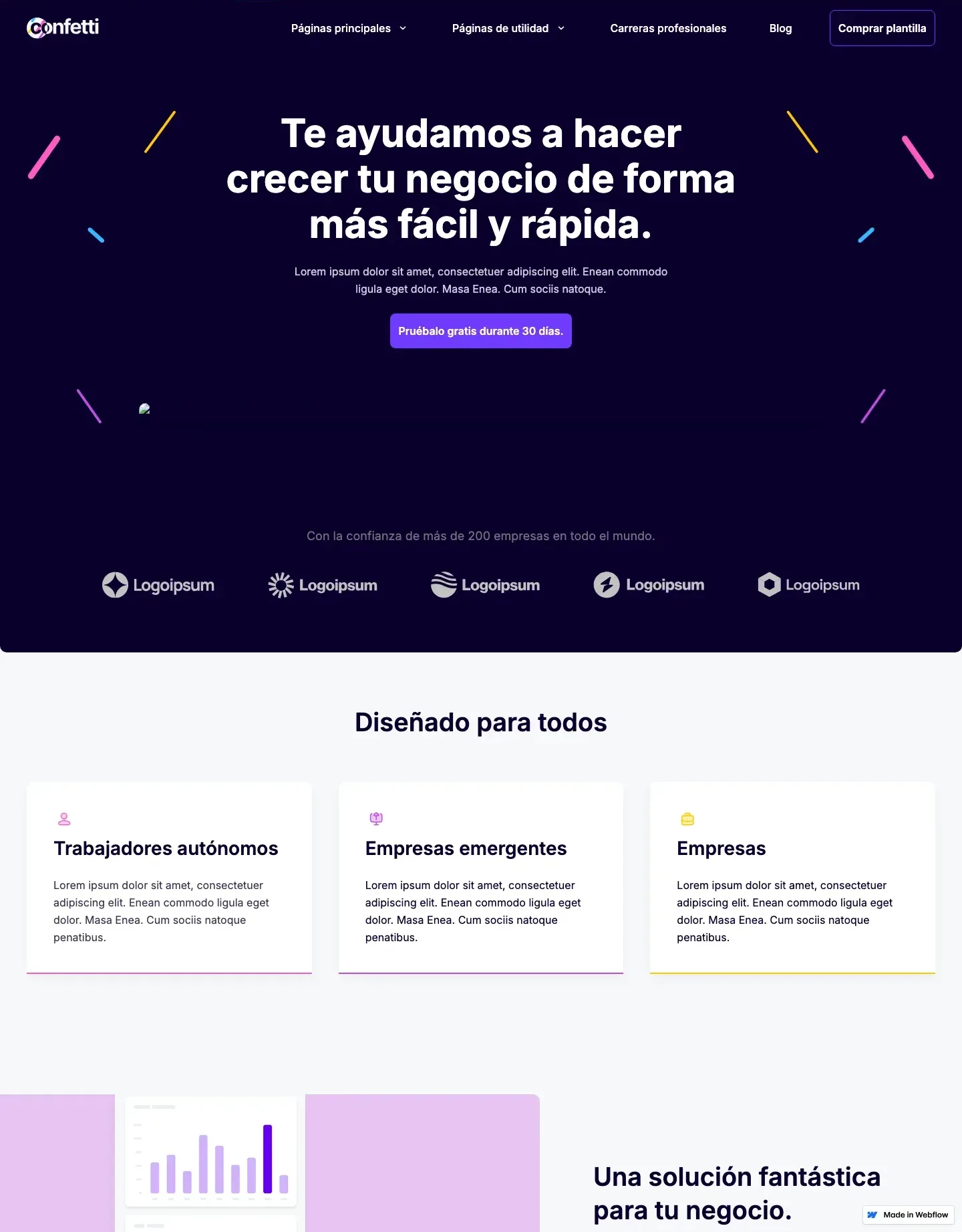 Diseño de página web para landing pages