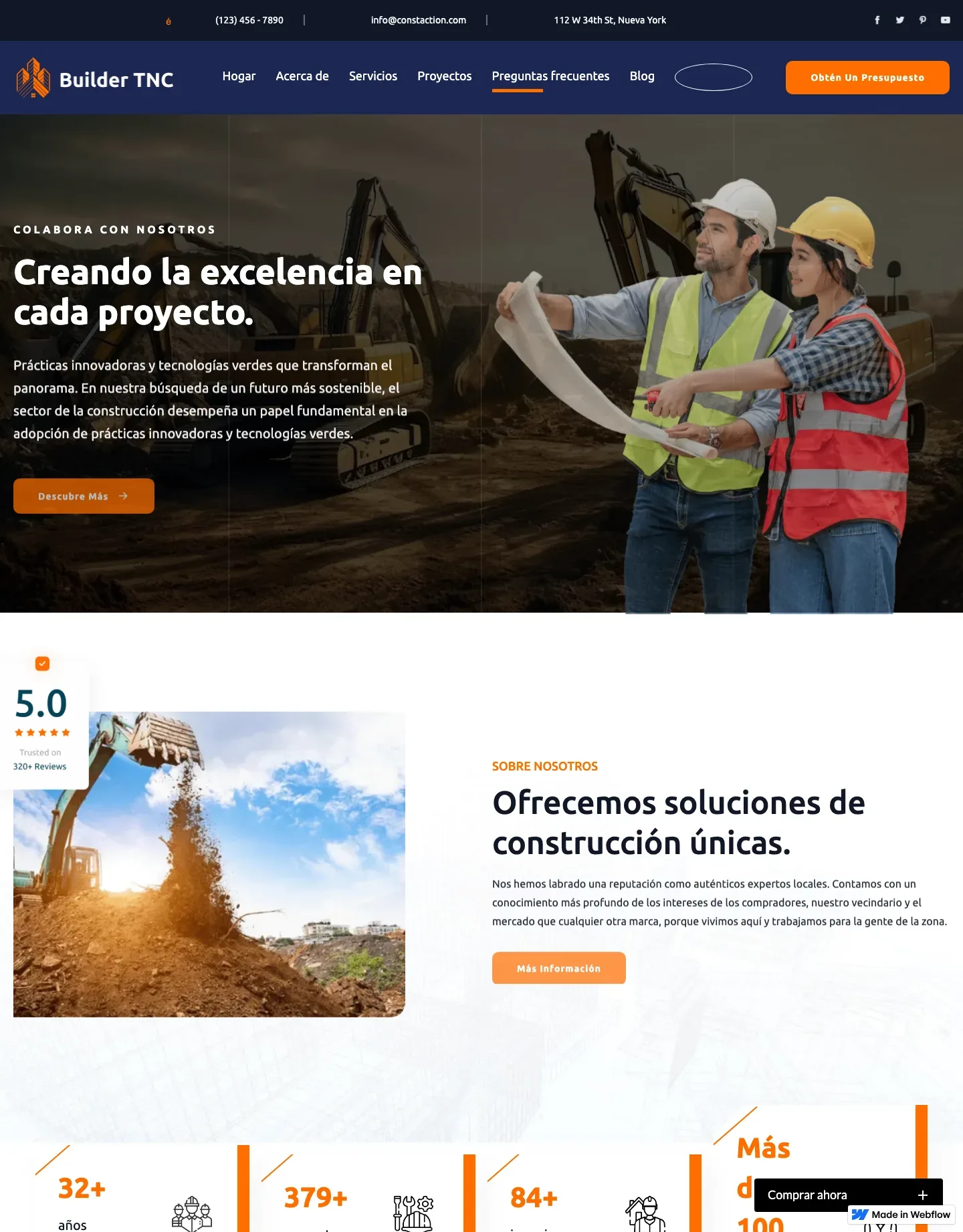 Diseño de página web para construcción y arquitectura