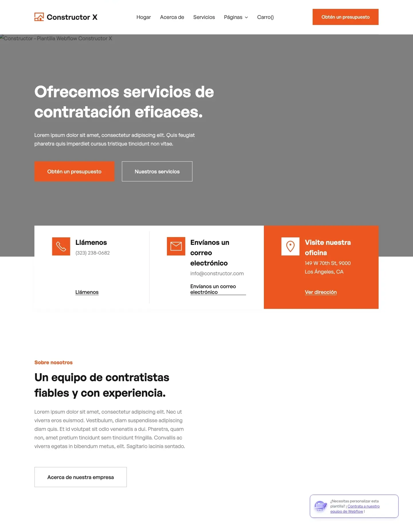 Diseño de página web para construcción y arquitectura
