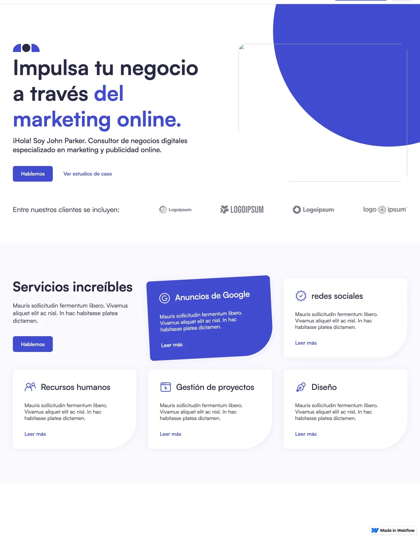 Diseño de página web para consultoría y coaching