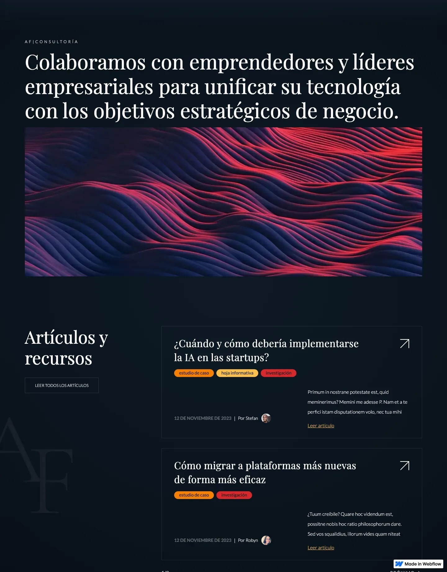 Diseño de página web para consultoría y coaching