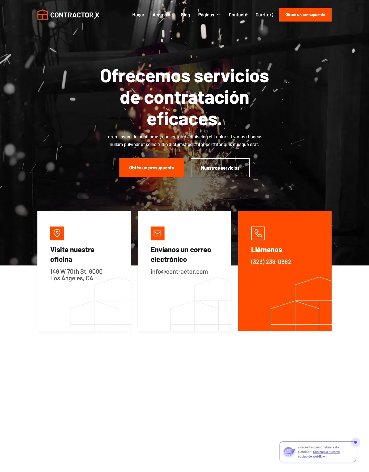 Diseño de página web para construcción y arquitectura