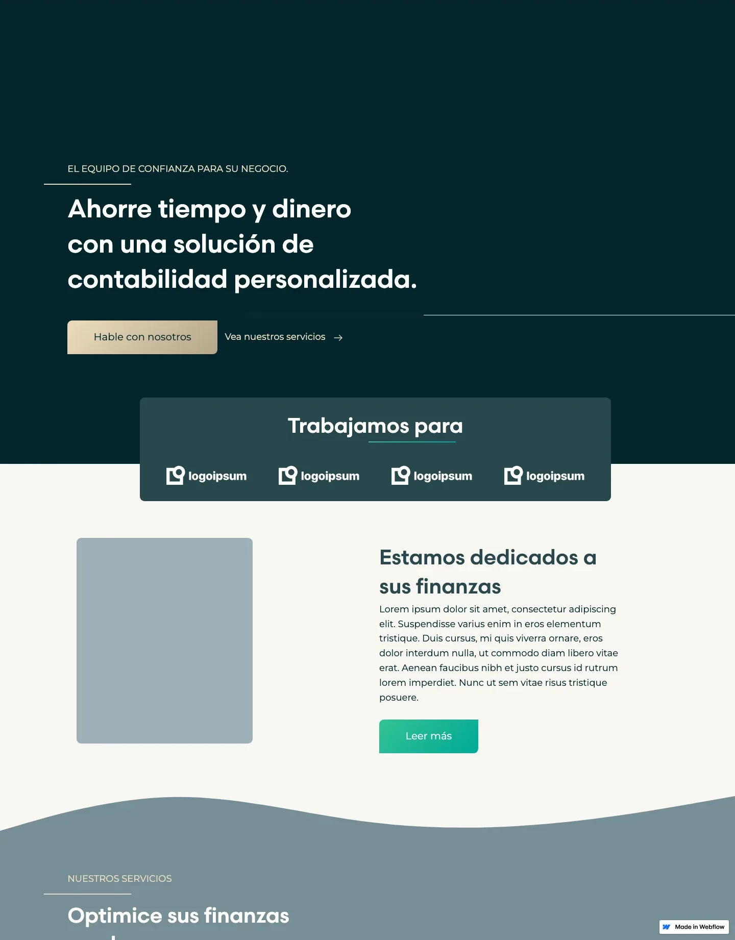Diseño de página web para finanzas y seguros