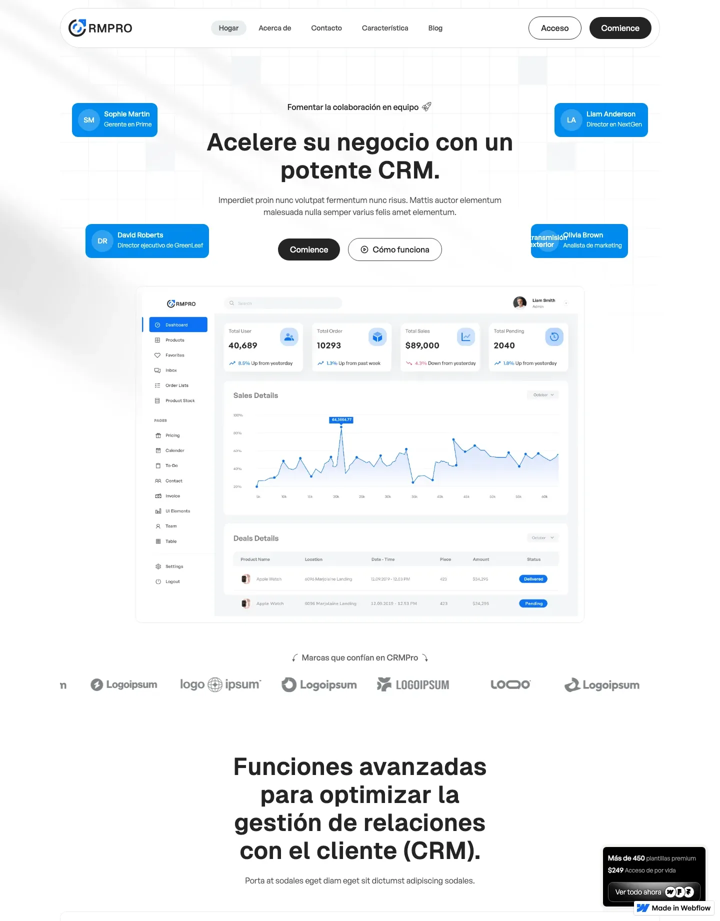 Diseño de página web para software y apps