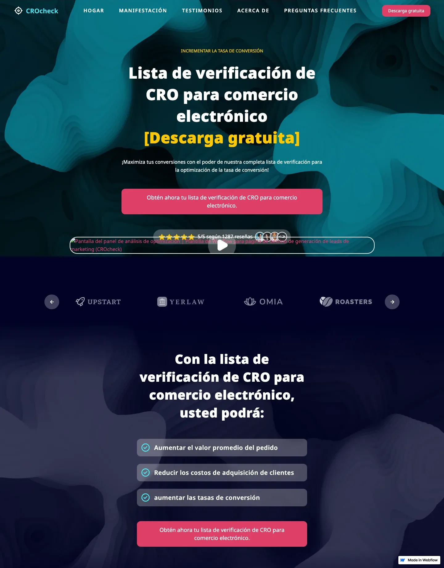 Diseño de página web para landing pages