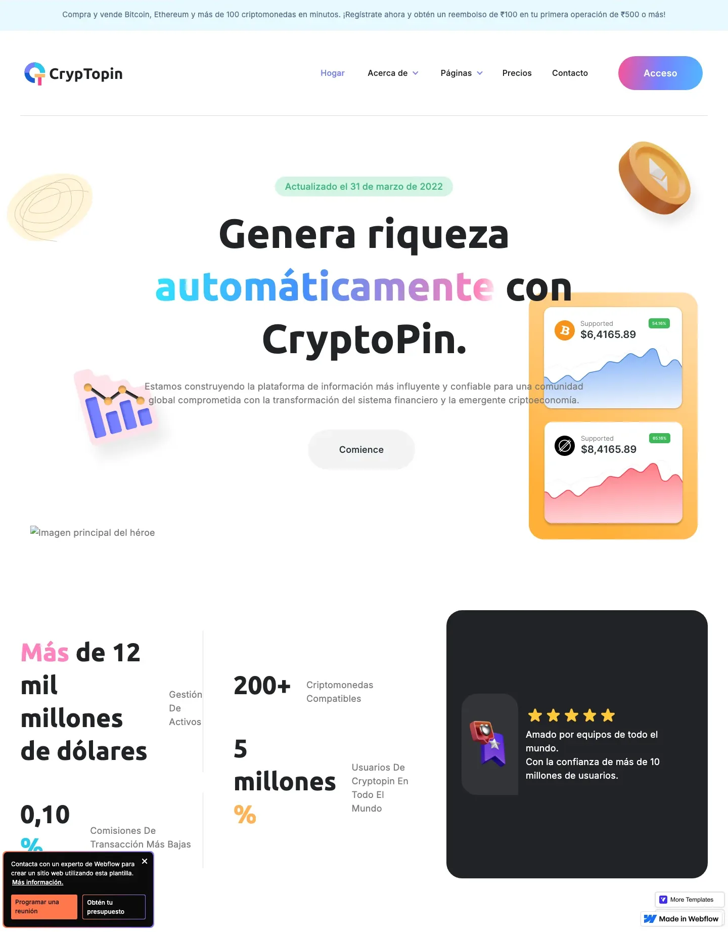 Diseño de página web para finanzas y seguros