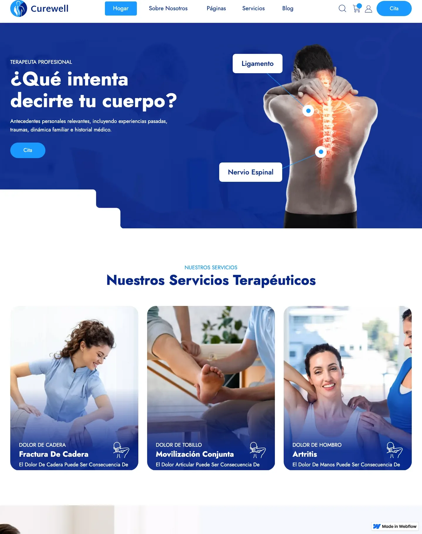 Diseño de página web para salud y bienestar