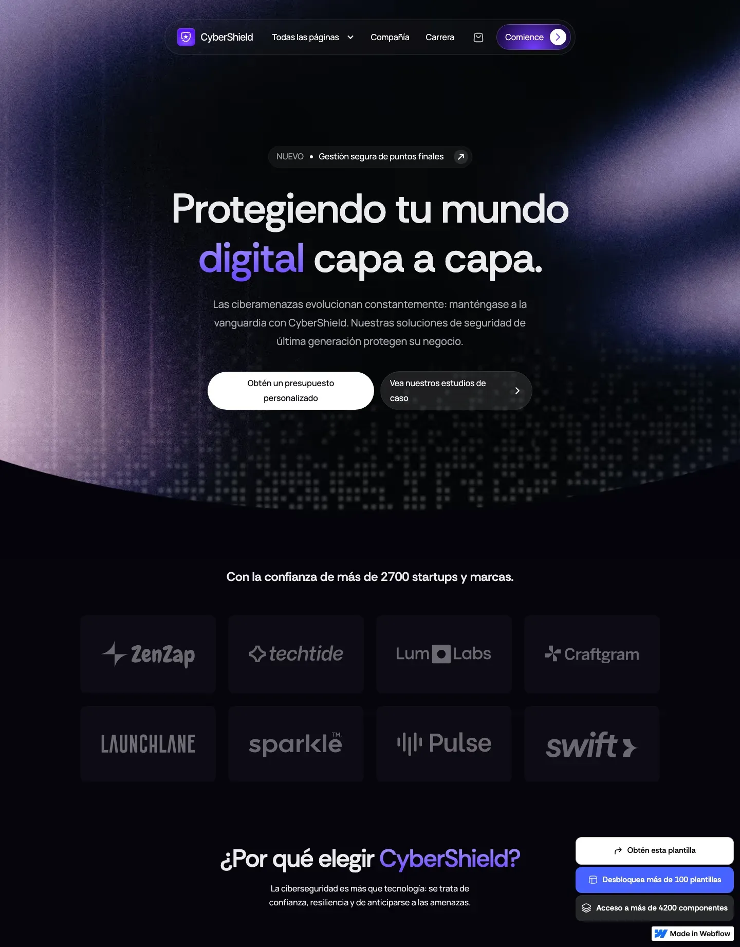 Diseño de página web para software y apps