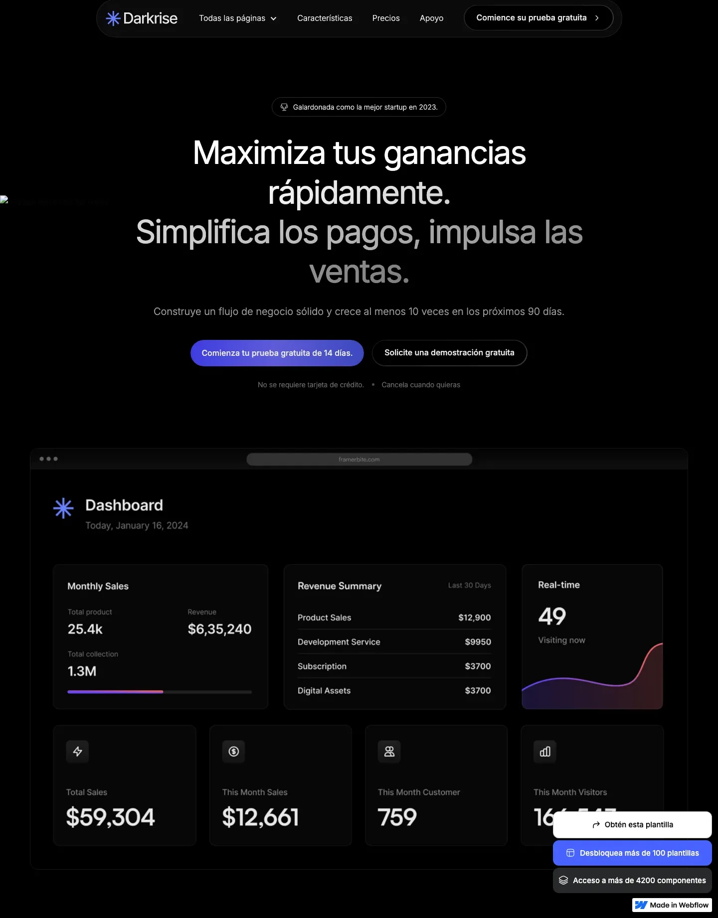 Diseño de página web para landing pages