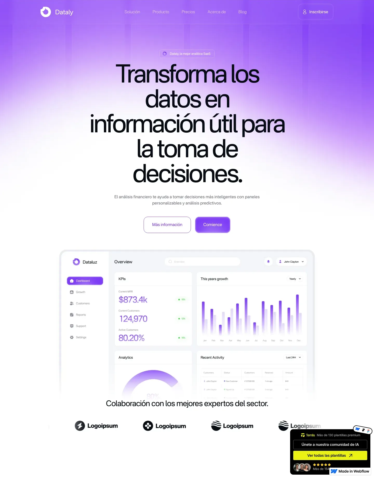 Diseño de página web para software y apps