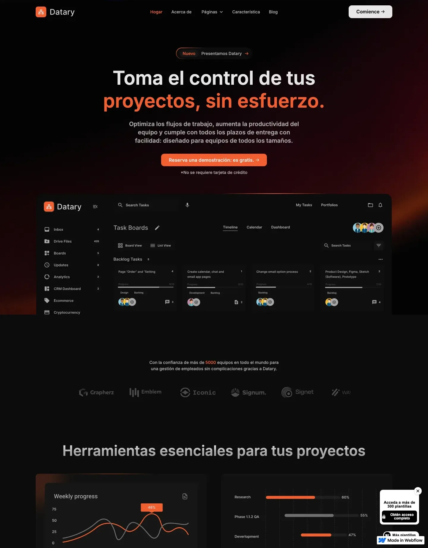 Diseño de página web para software y apps