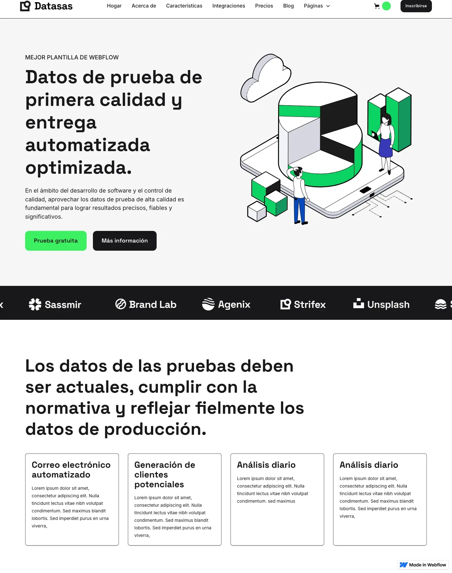 Diseño de página web para landing pages