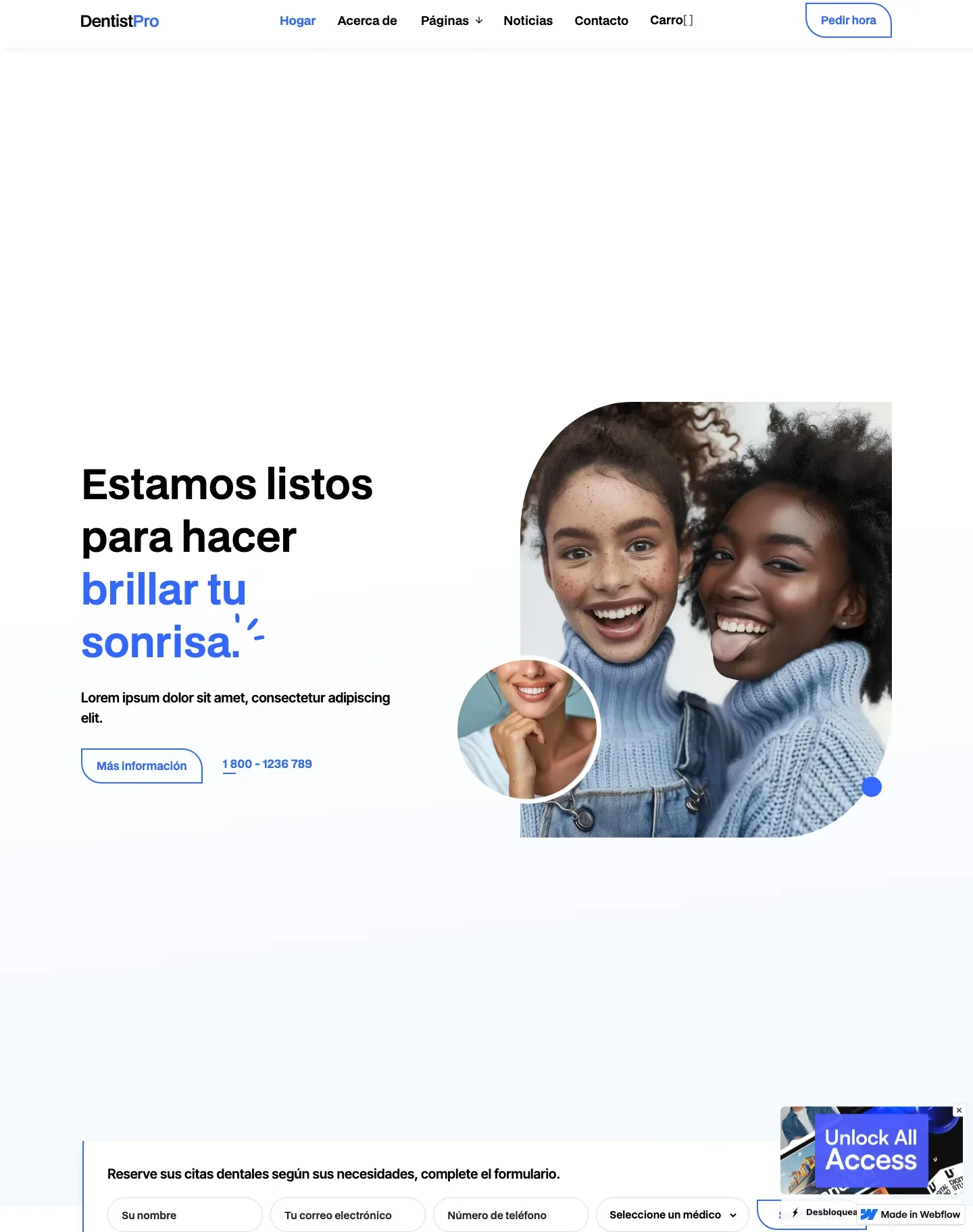 Diseño de página web para salud y bienestar