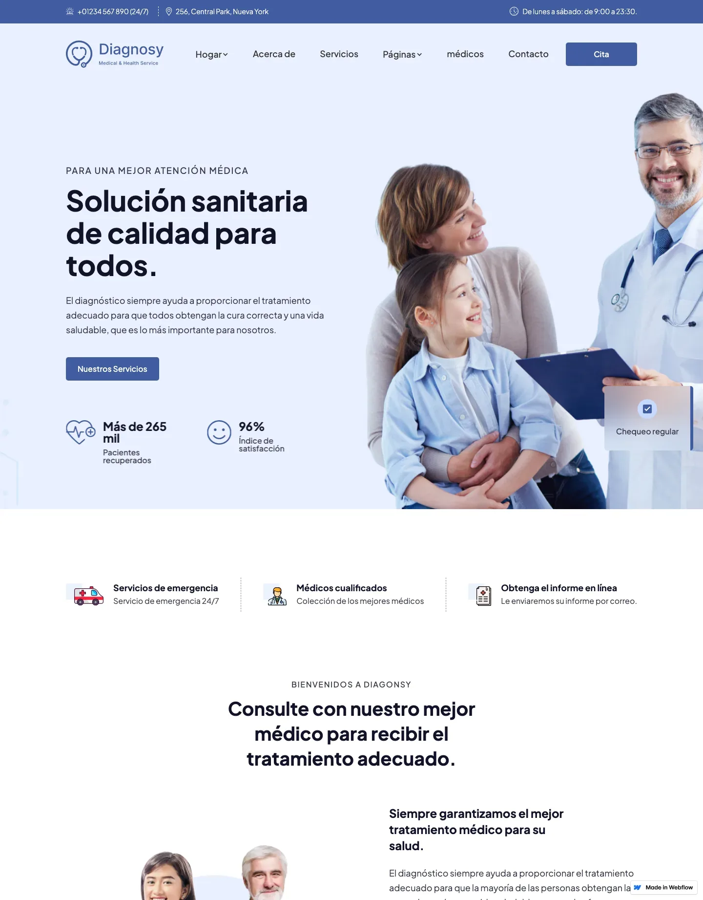 Diseño de página web para salud y bienestar