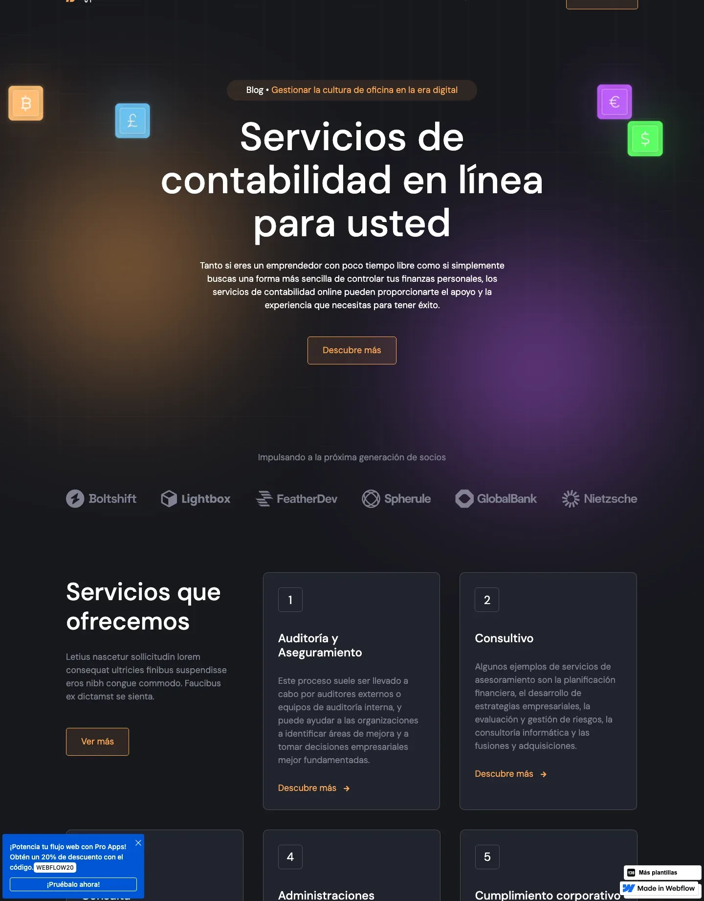 Diseño de página web para landing pages