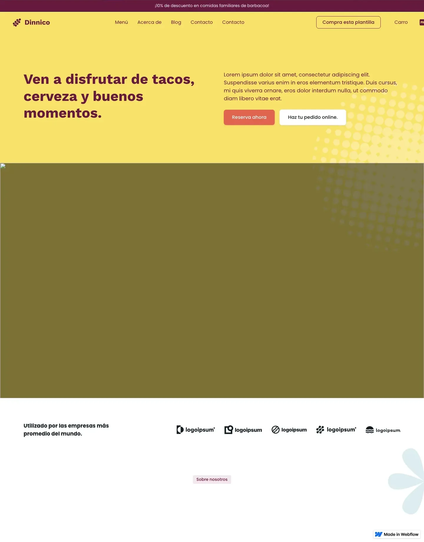 Diseño de página web para restaurantes y cafés