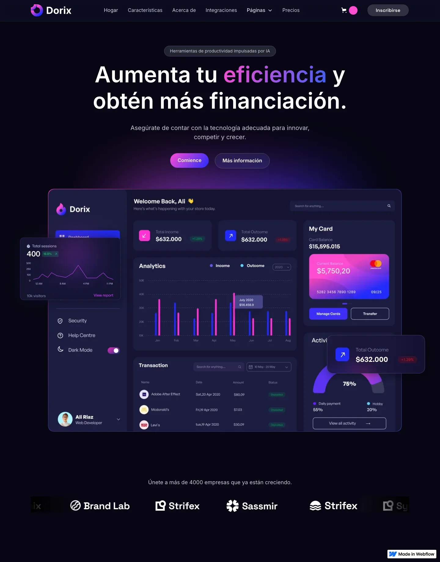 Diseño de página web para landing pages