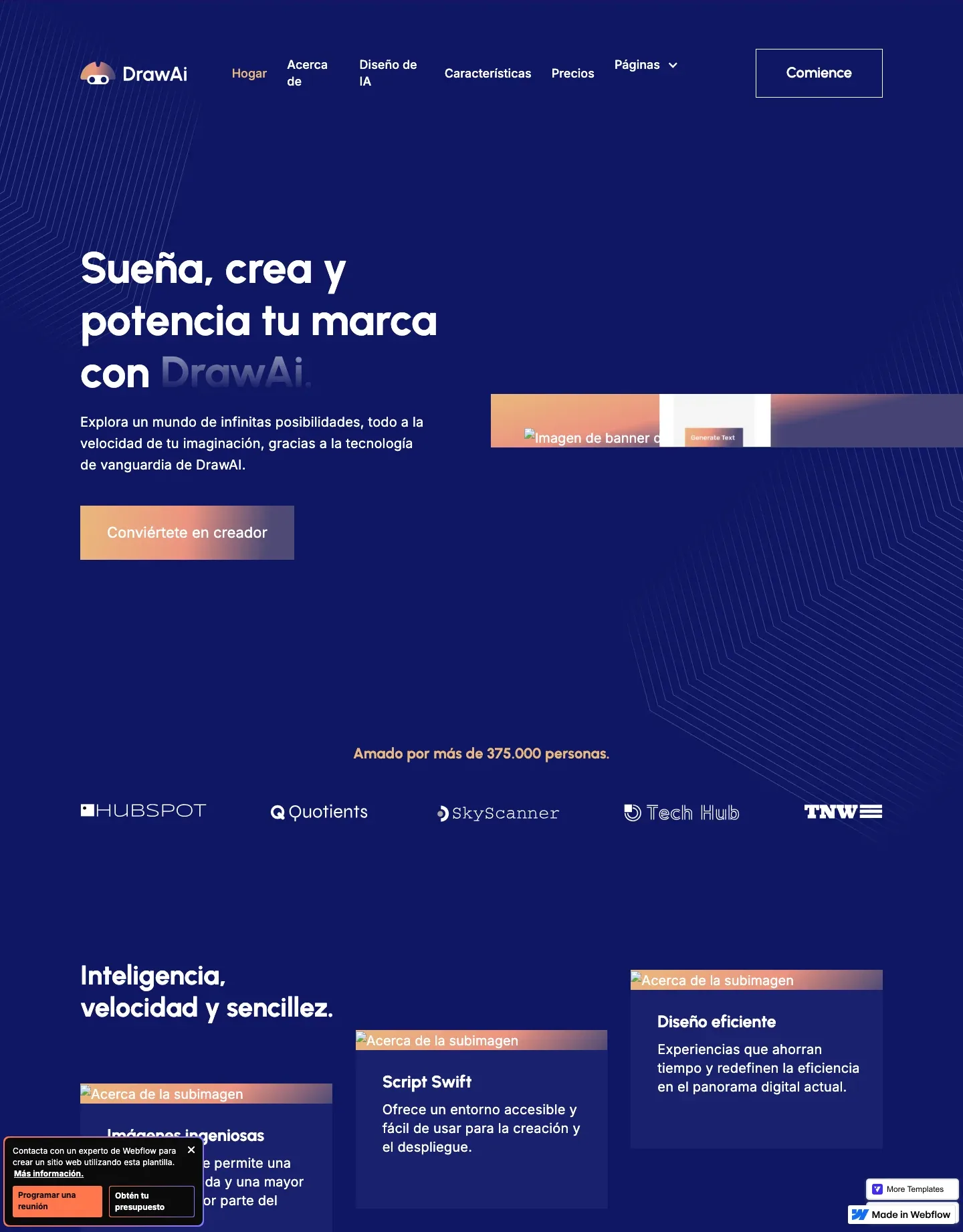 Diseño de página web para landing pages