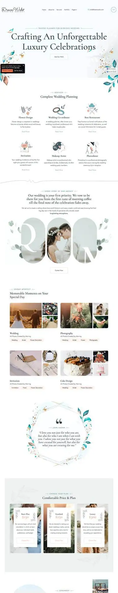 Diseño de página web para fotografía y eventos