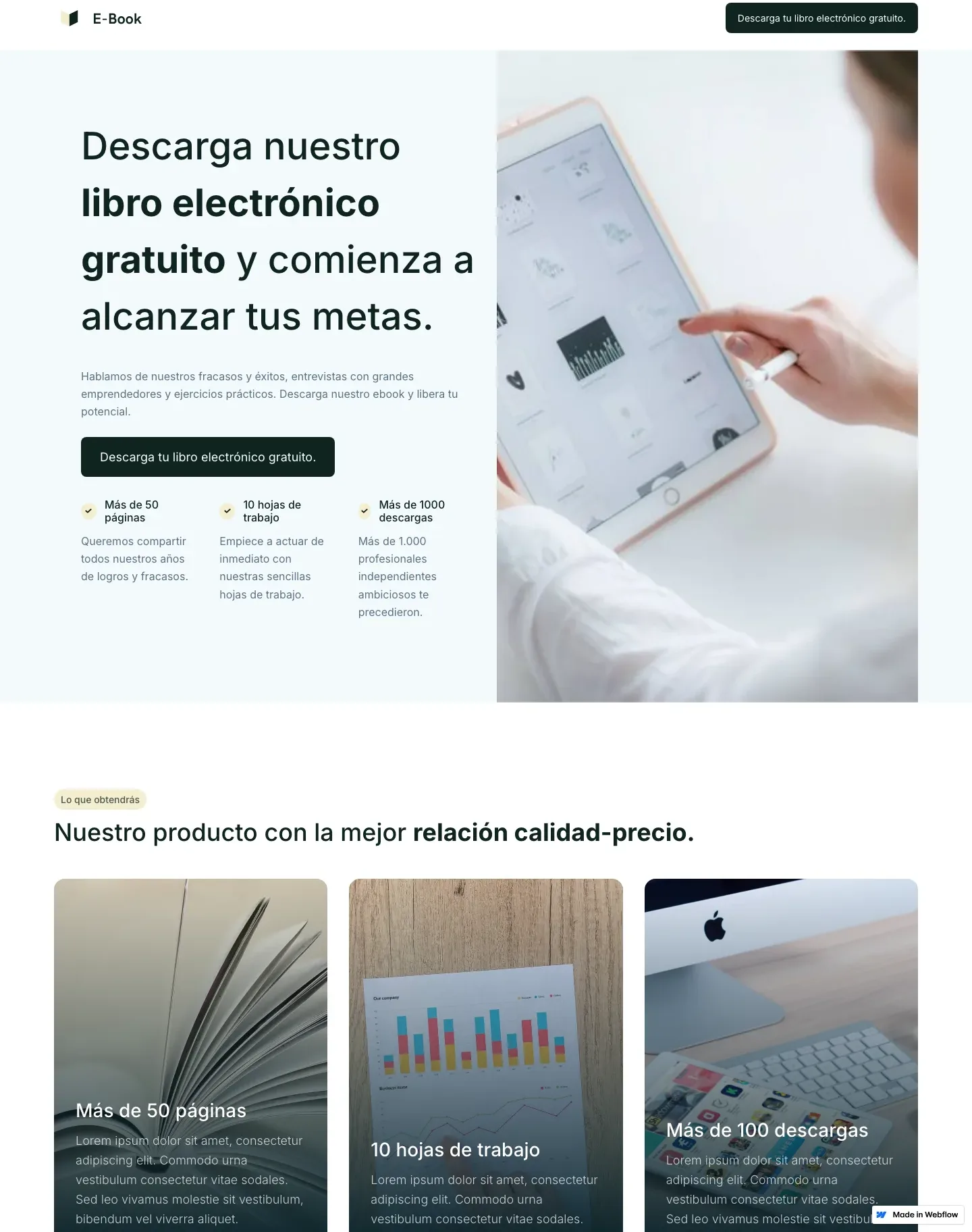 Diseño de página web para landing pages