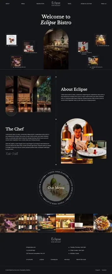 Diseño de página web para restaurantes y cafés