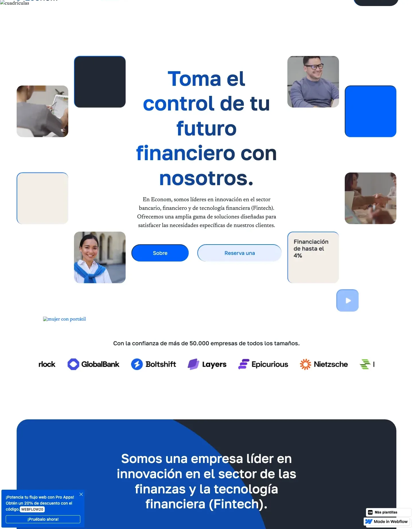 Diseño de página web para finanzas y seguros