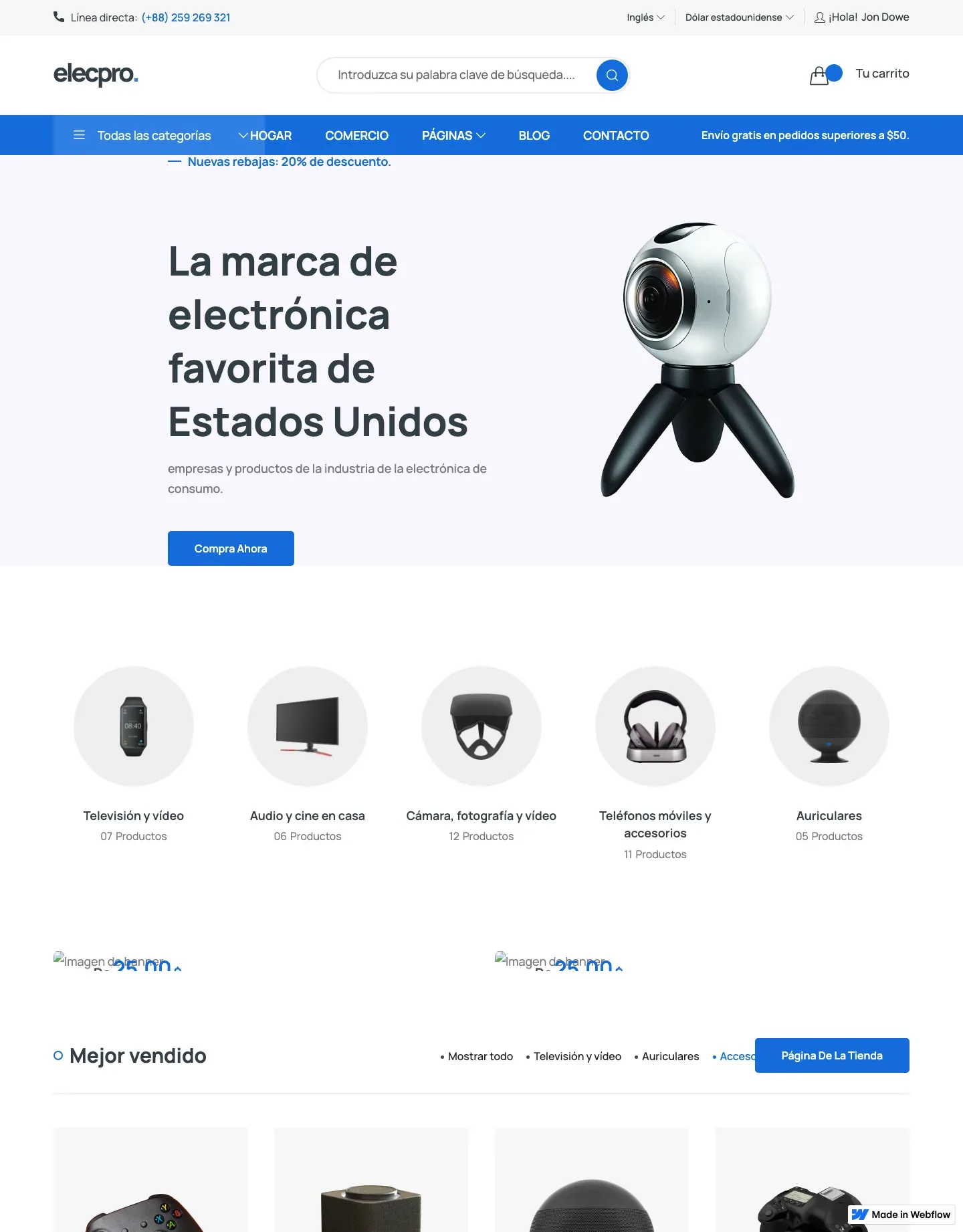 Diseño de página web para tienda en línea