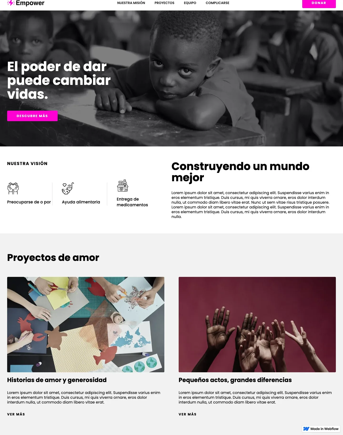 Diseño de página web para ong e iglesias