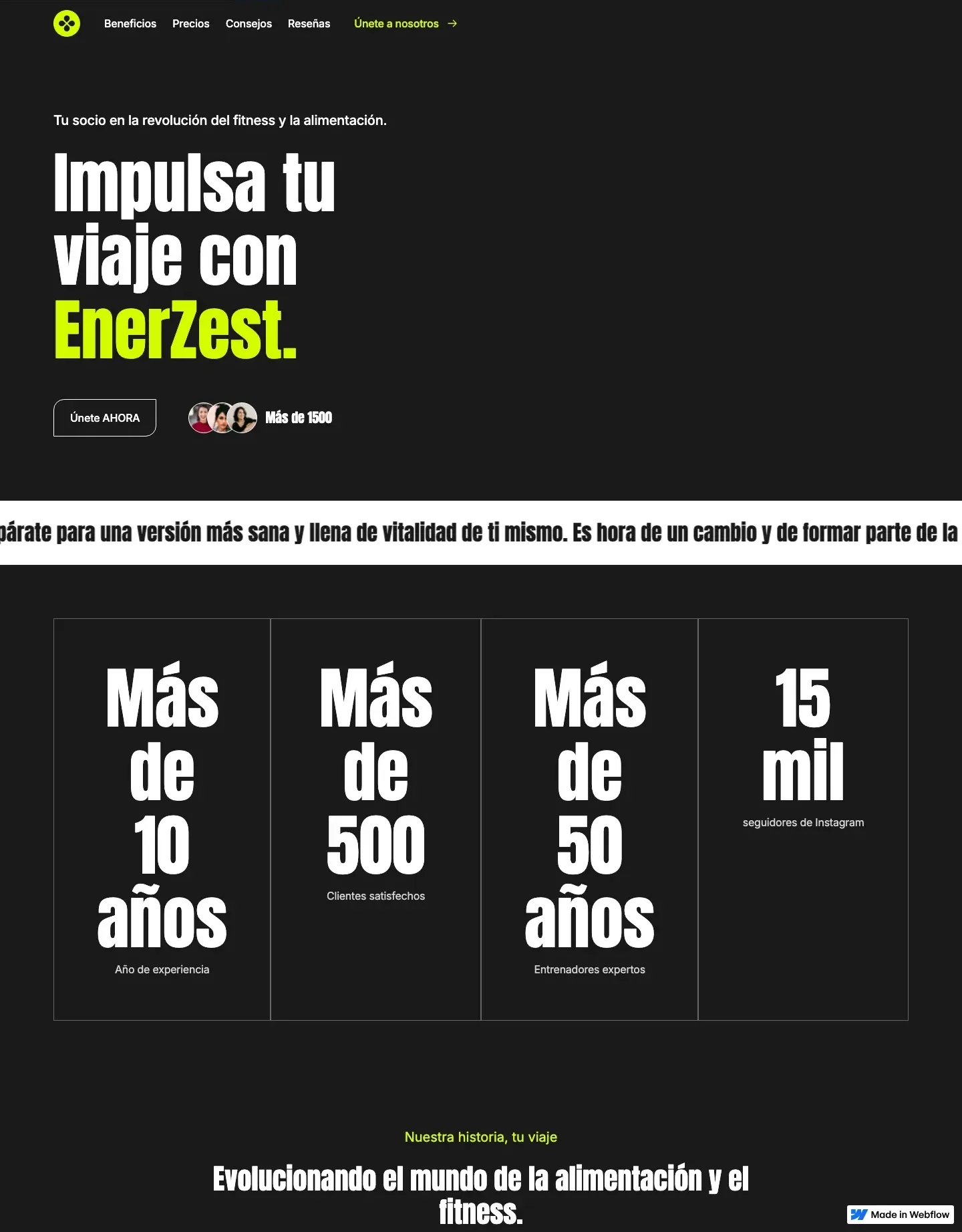 Diseño de página web para gimnasios
