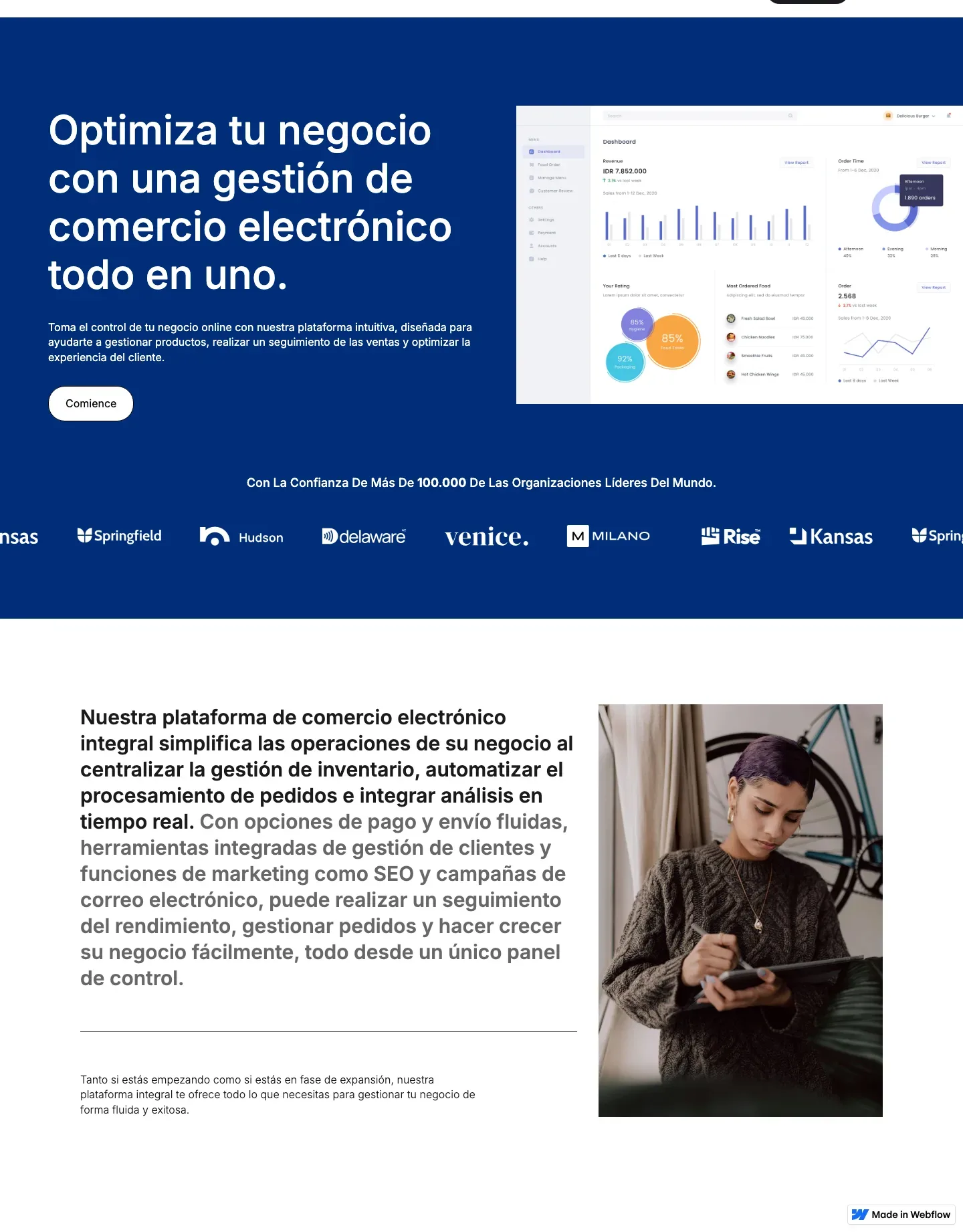 Diseño de página web para landing pages