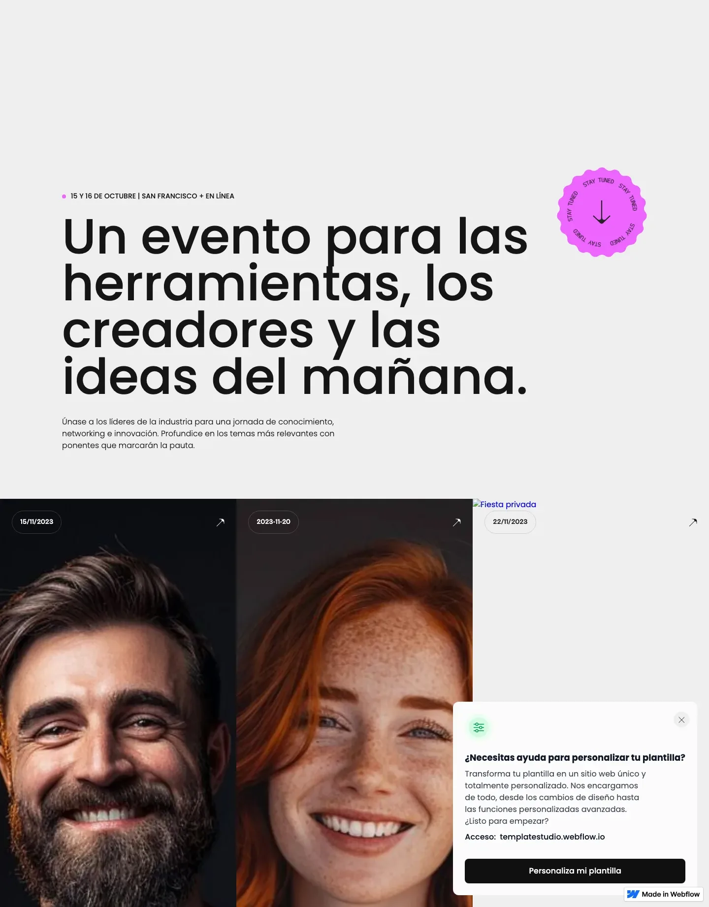 Diseño de página web para fotografía y eventos