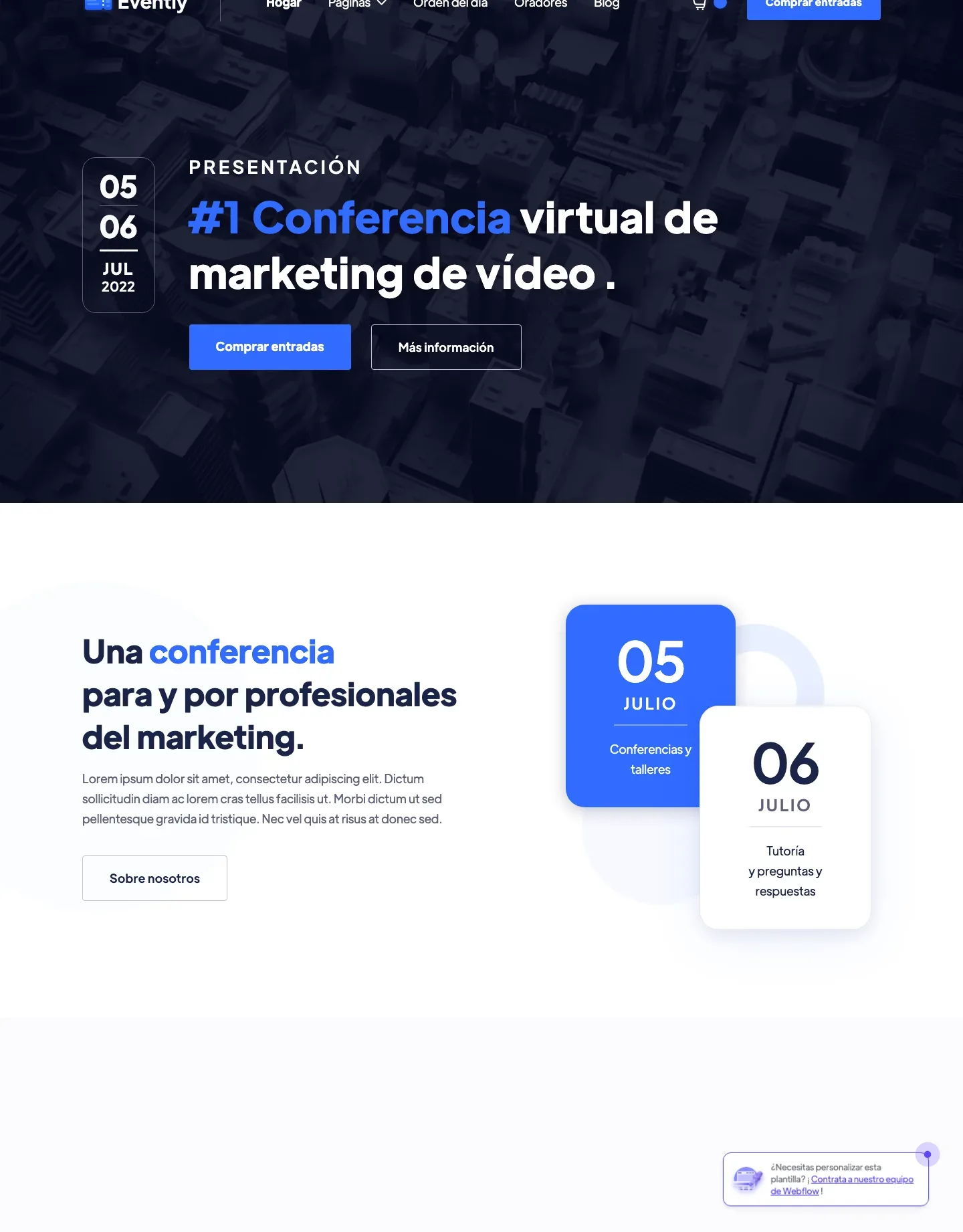 Diseño de página web para fotografía y eventos