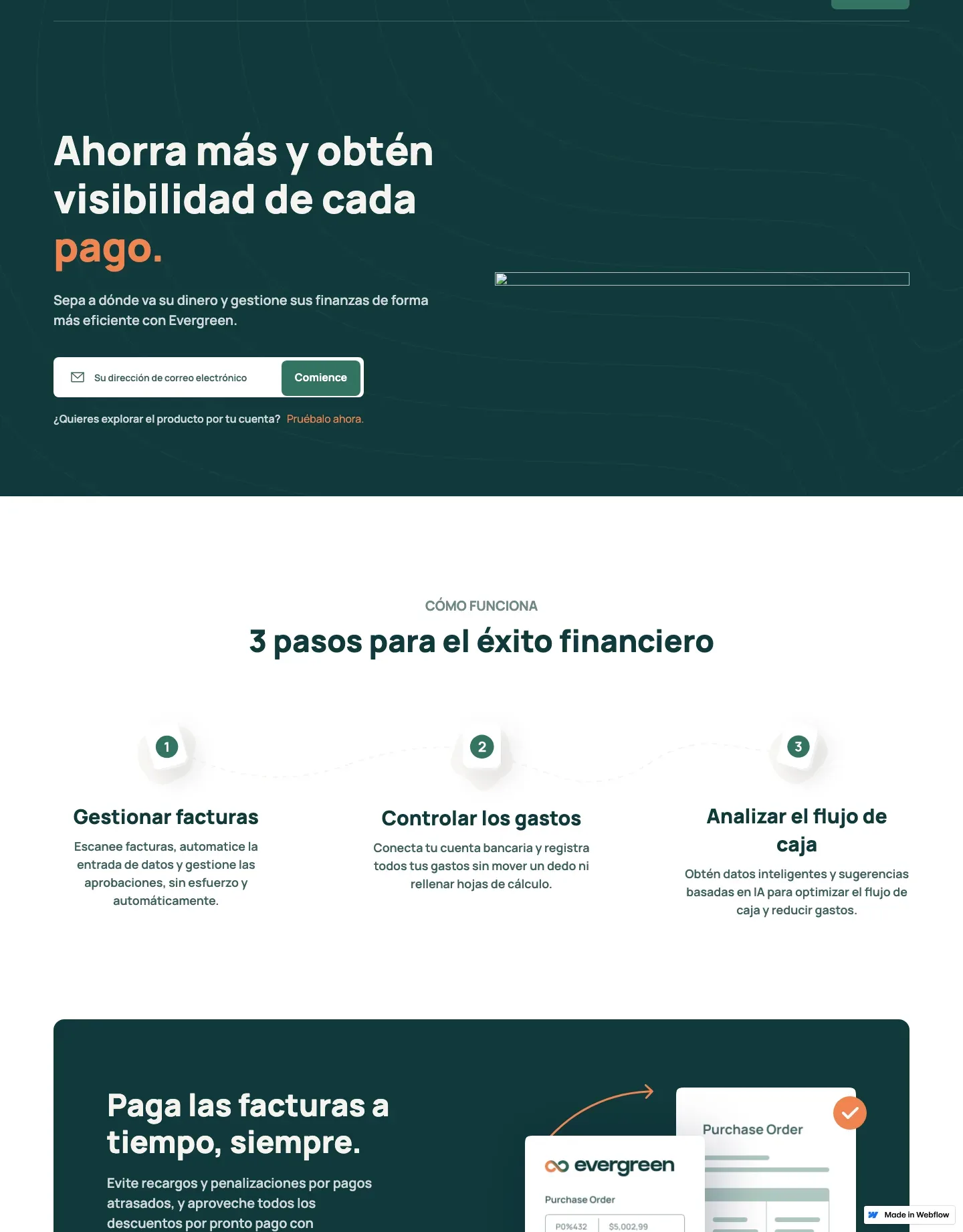 Diseño de página web para landing pages