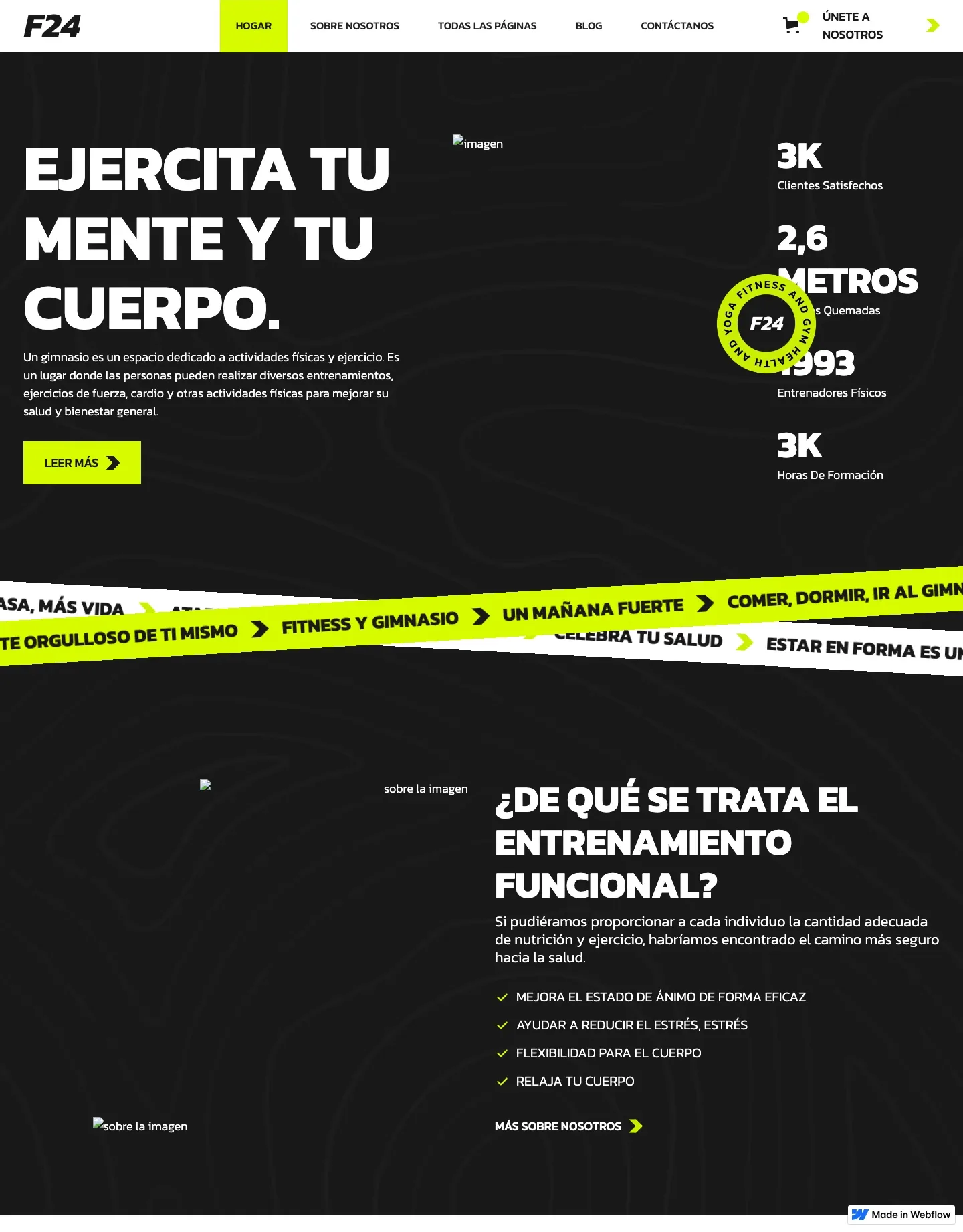 Diseño de página web para gimnasios