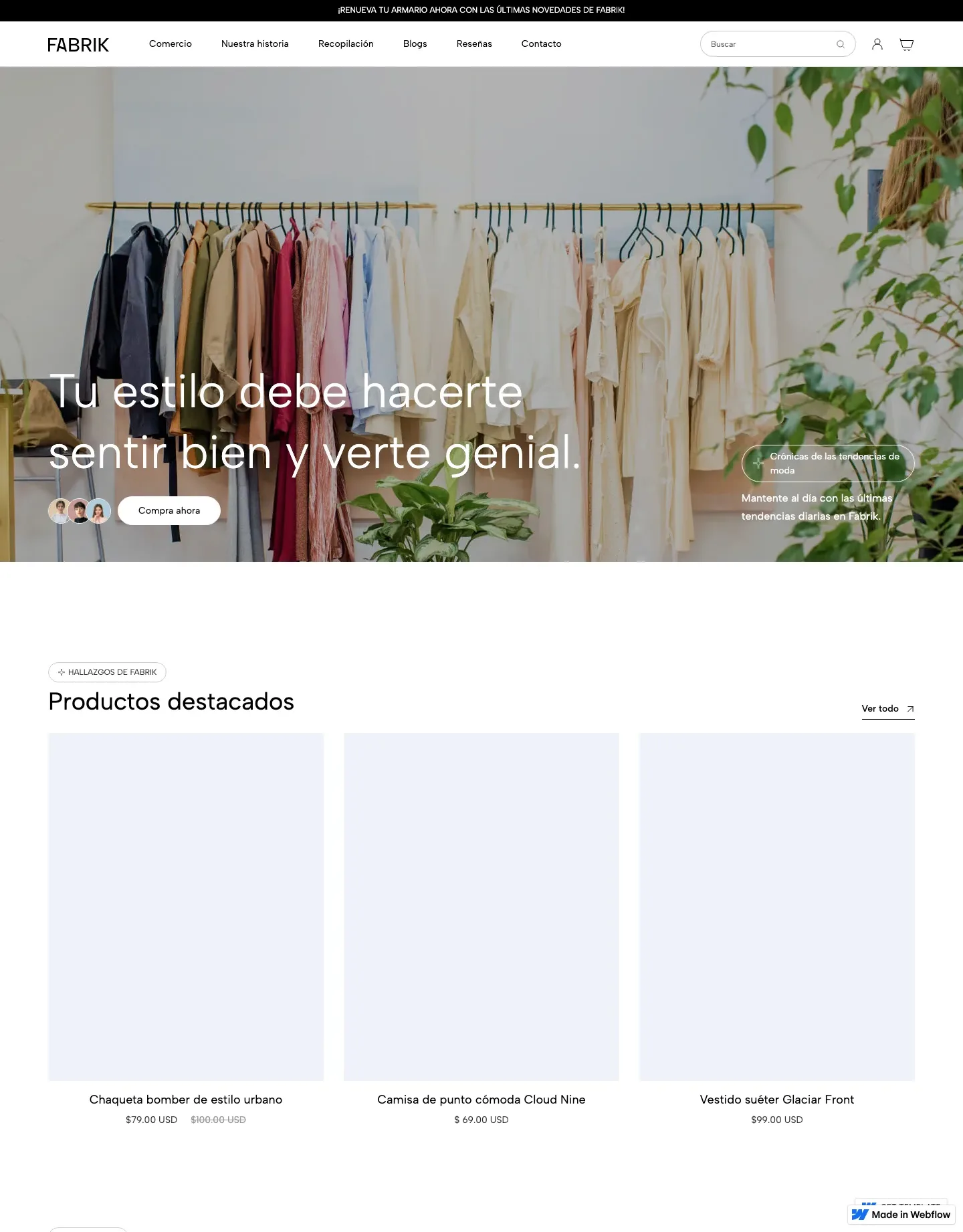 Diseño de página web para tienda en línea