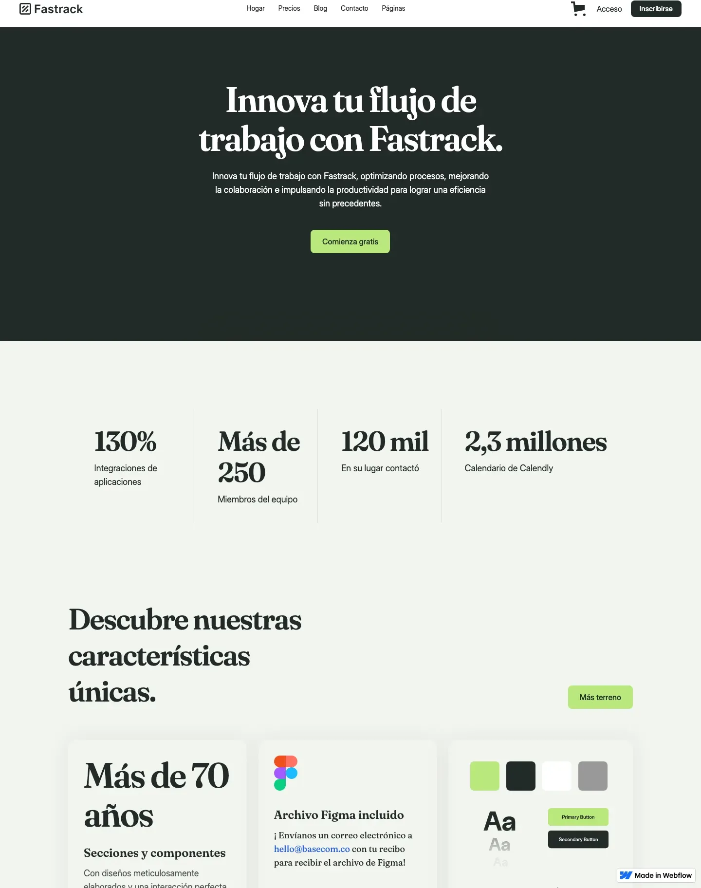 Diseño de página web para landing pages