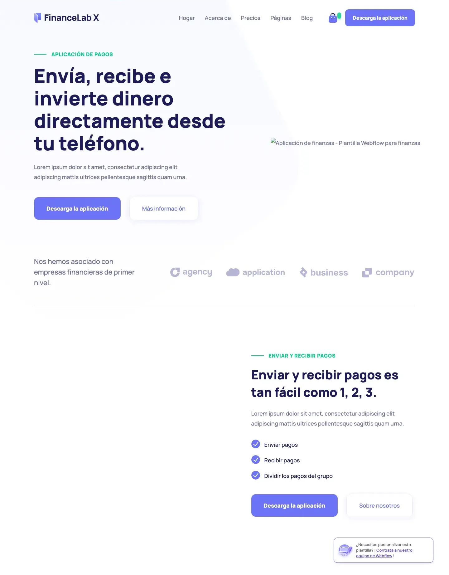 Diseño de página web para finanzas y seguros