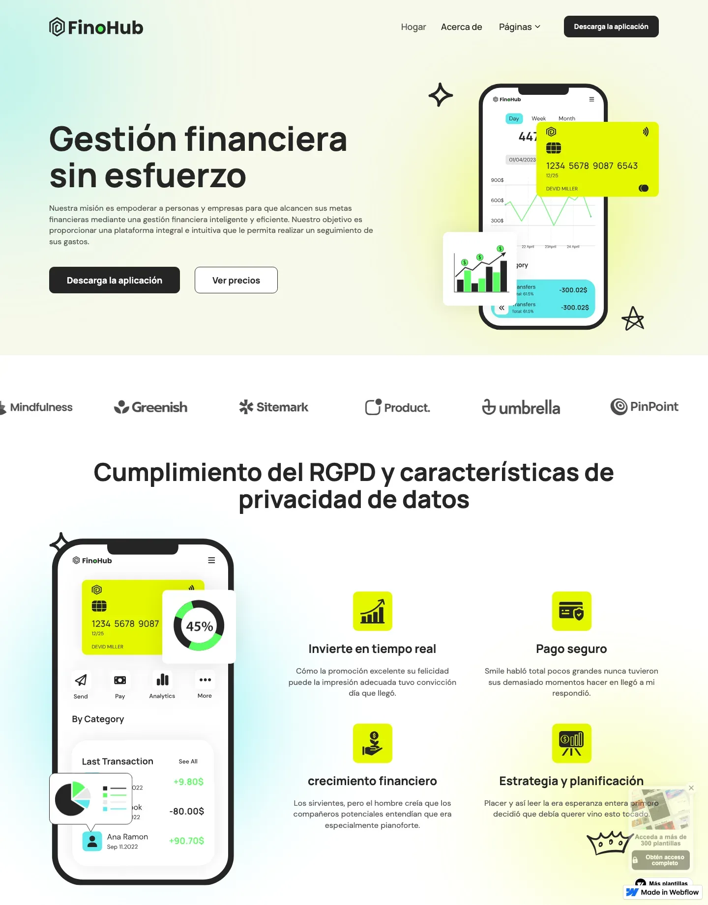 Diseño de página web para landing pages