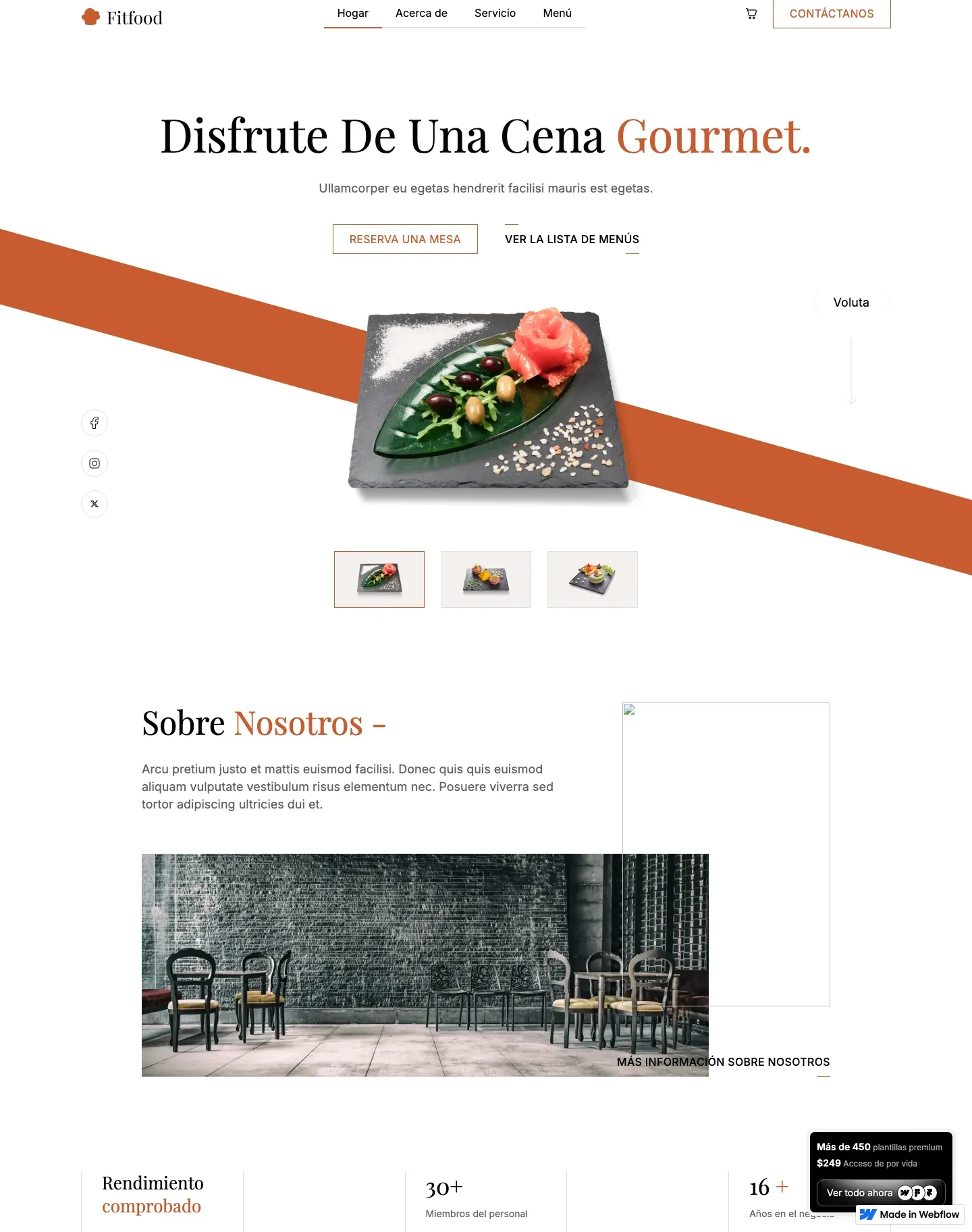 Diseño de página web para restaurantes y cafés