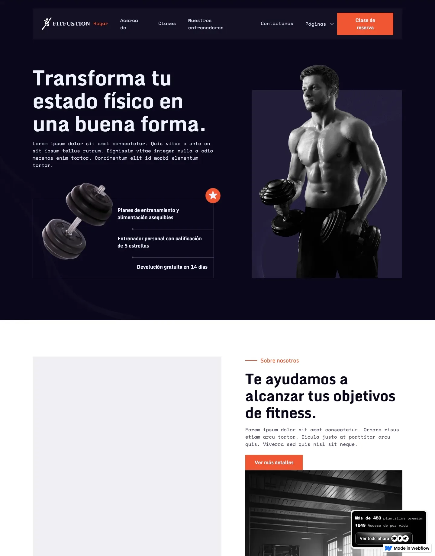 Diseño de página web para gimnasios