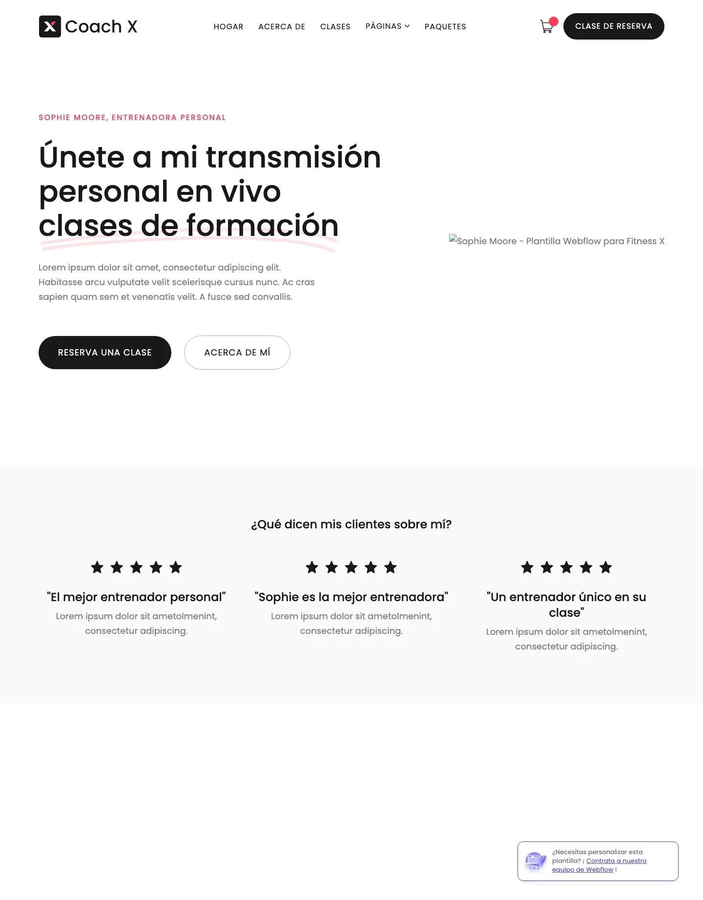 Diseño de página web para gimnasios
